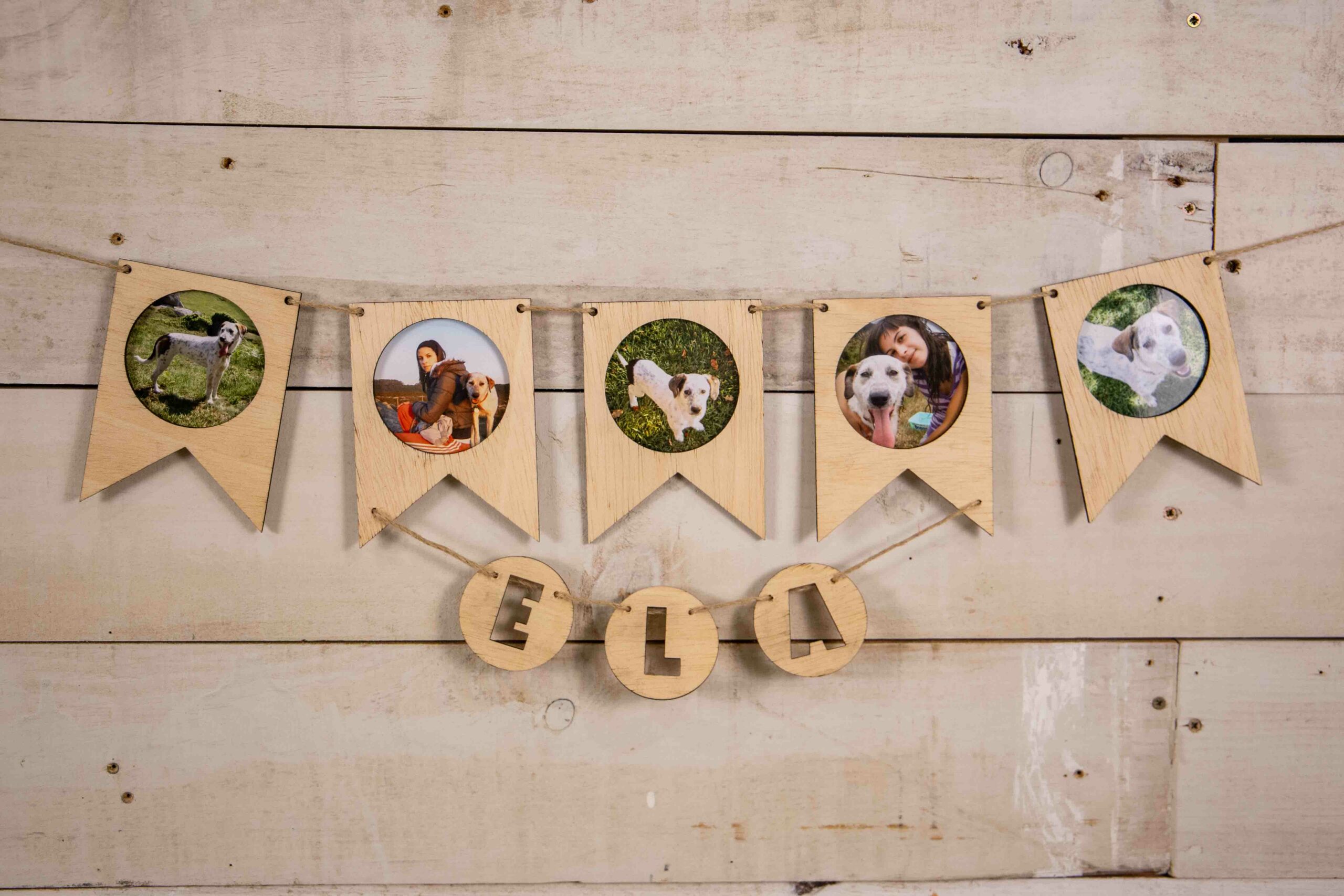 Guirnalda de madera personalizada con fotos
