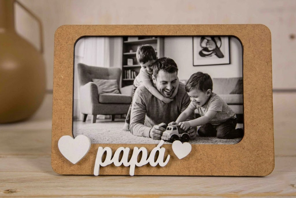 Marco Personalizado de Madera «Papá» | Regalo con Foto 10×15 cm