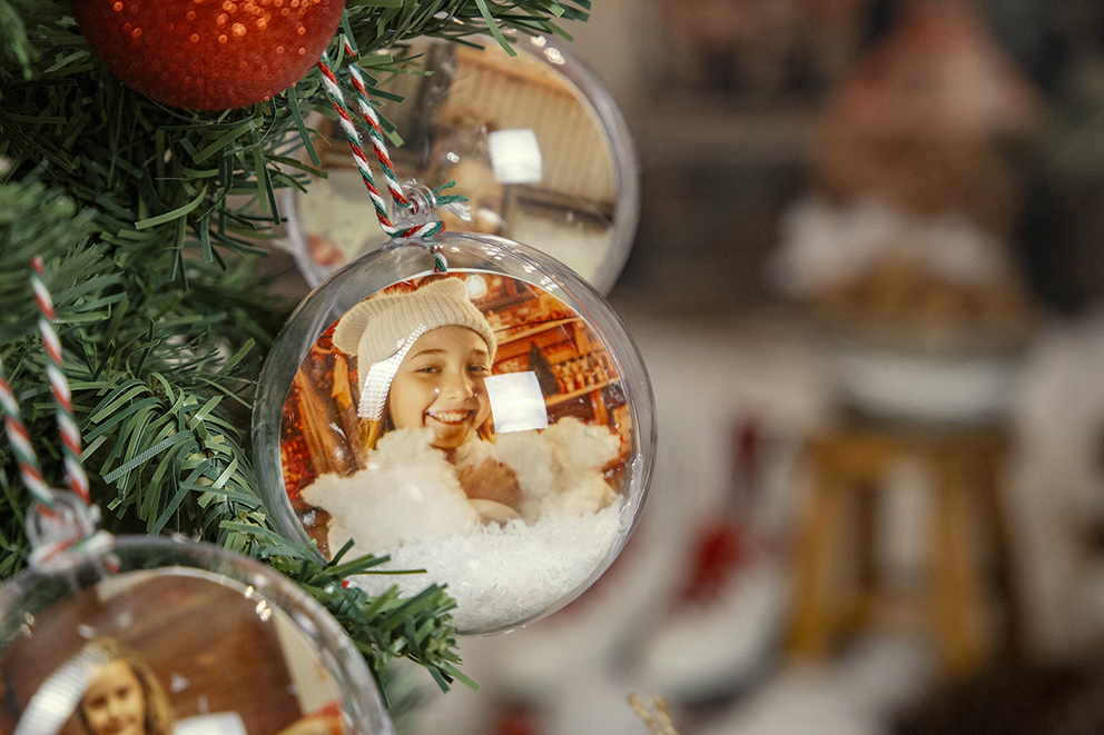 Bola de Navidad personalizada con foto doble cara