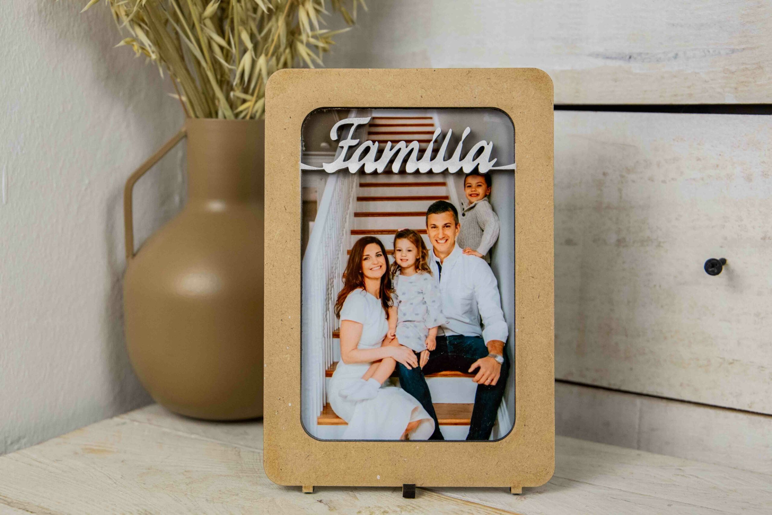 Marco de Fotos Personalizado Familia 10×15 cm en Madera | Regalo Familiar Original