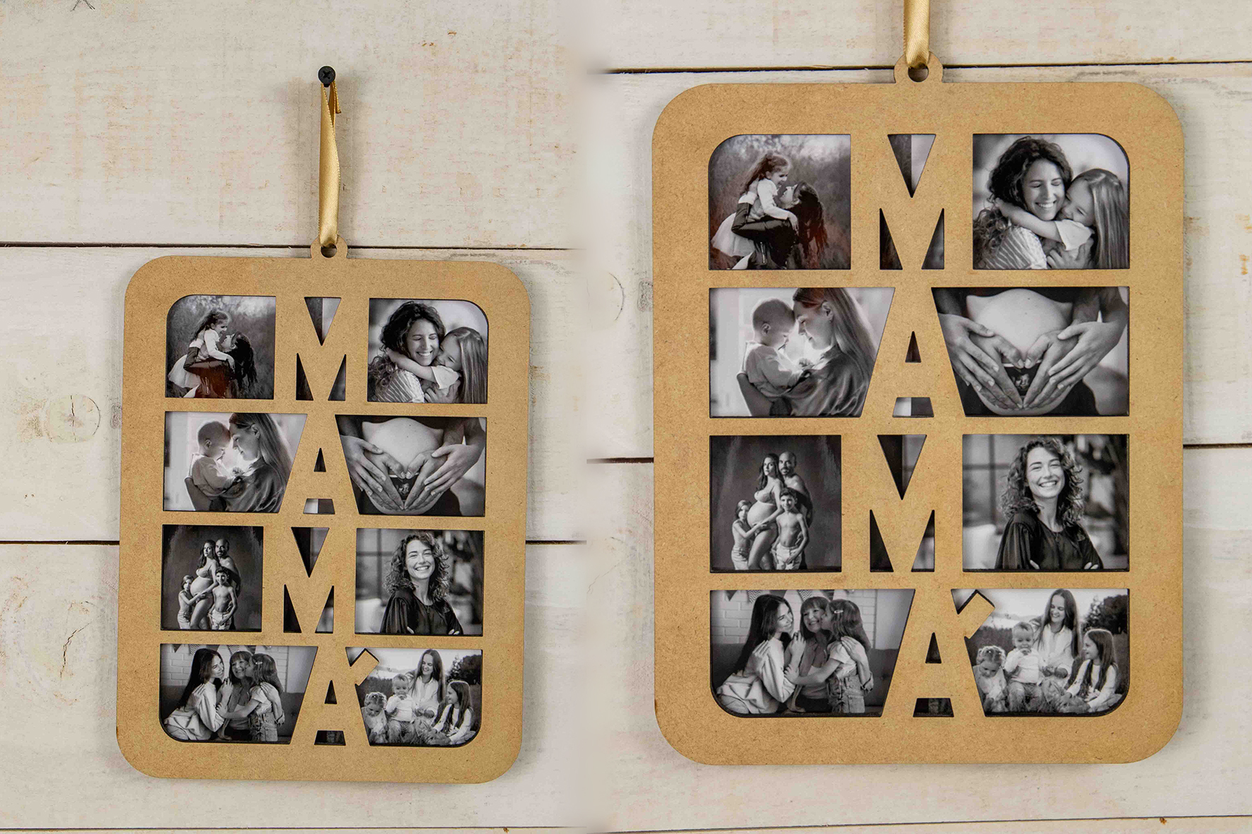 Marco Personalizado con Fotos para Mamá en Madera – Regalo Día de la Madre