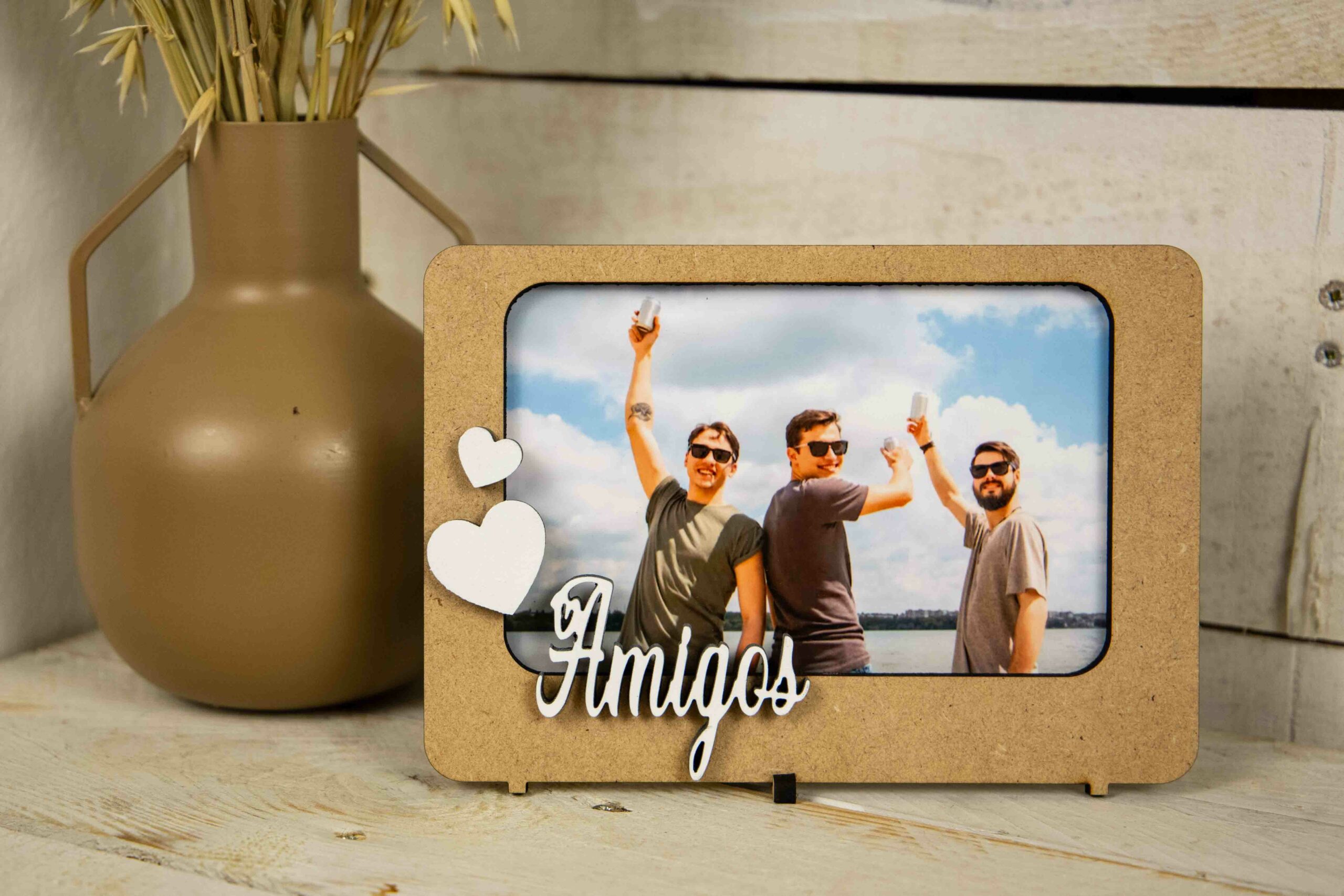 Marco Personalizado de Madera «Amigos» | Marco con Foto 10×15 cm