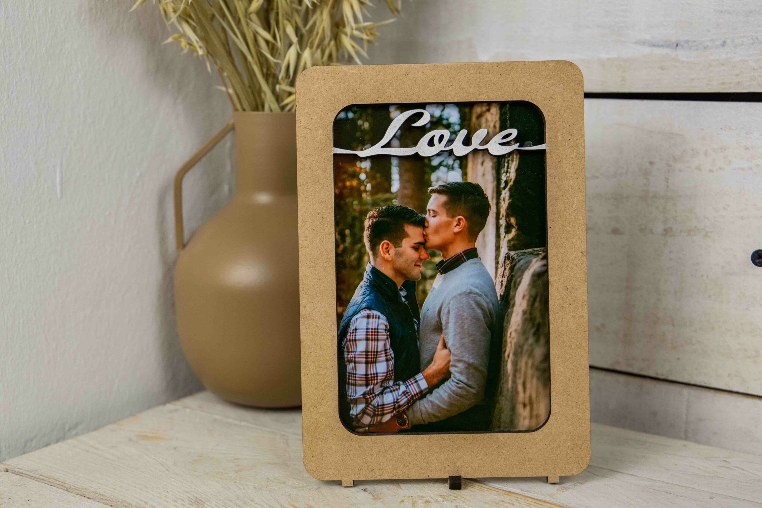 Marco de Fotos Personalizado Love 10×15 cm en Madera | Regalo Romántico Original