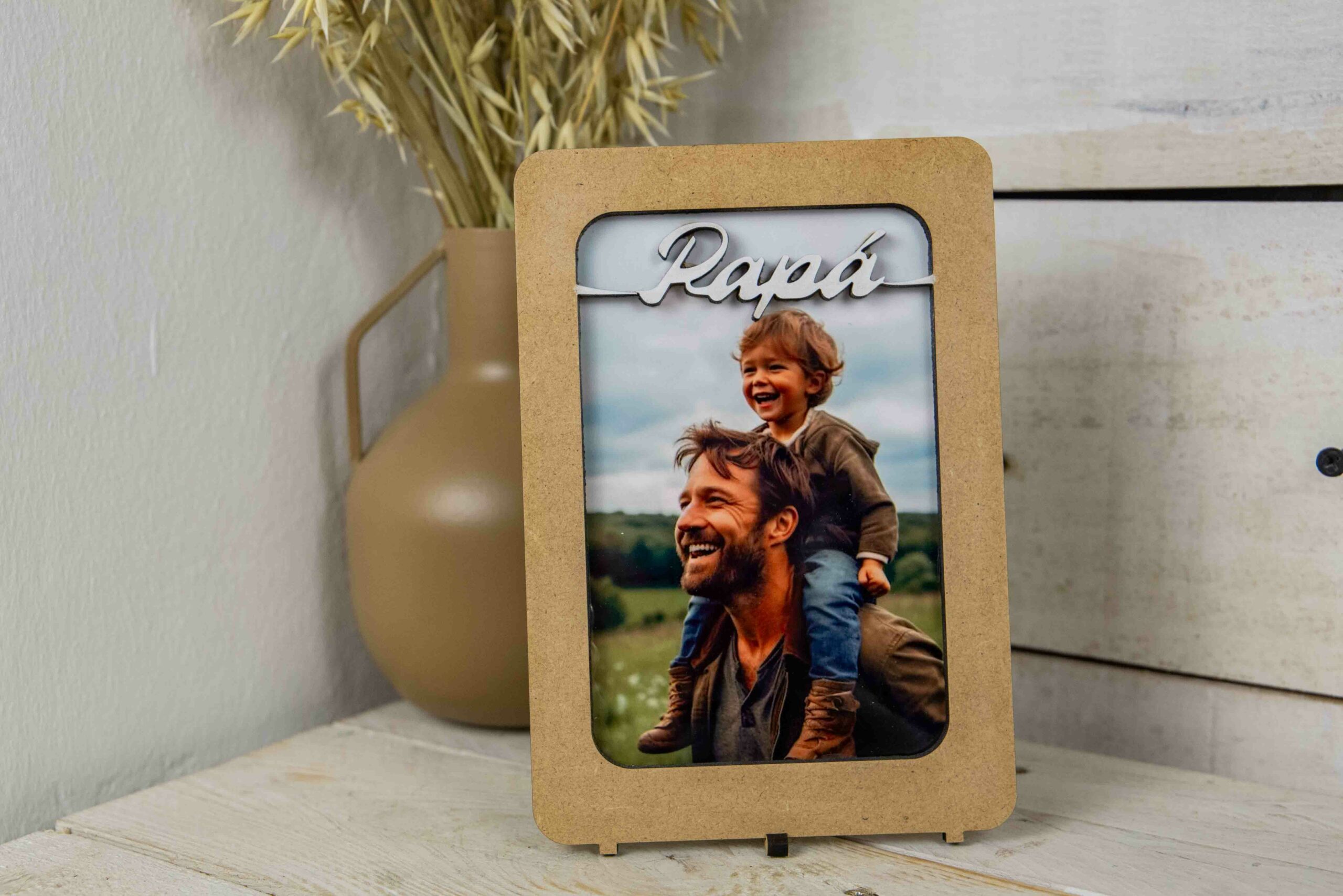 Marco de Fotos Personalizado Papá 10×15 cm en Madera | Regalo Original para Papá
