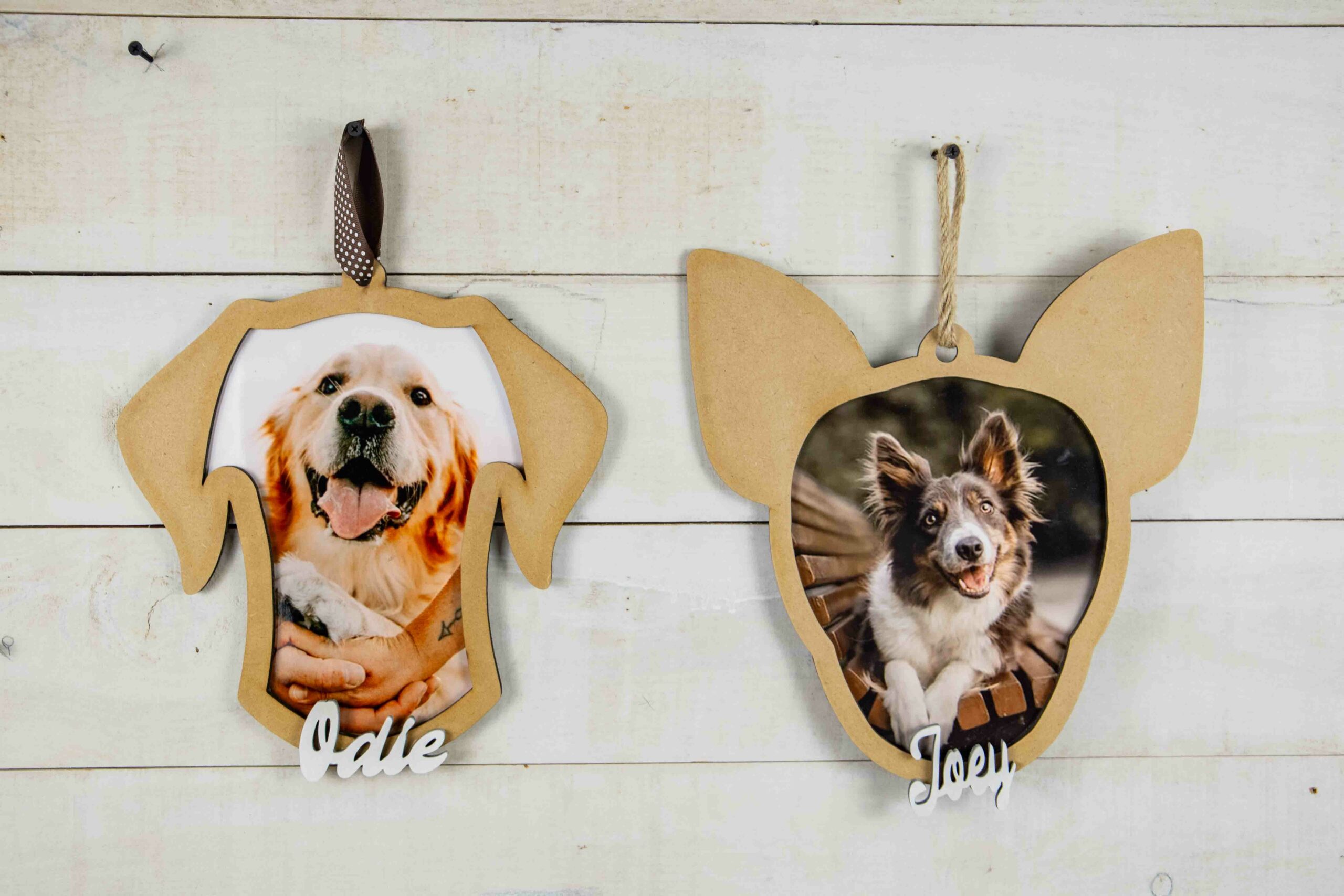 Marco Personalizado para Perros con Foto y Nombre – Cuadro de Madera DM 30×25 cm