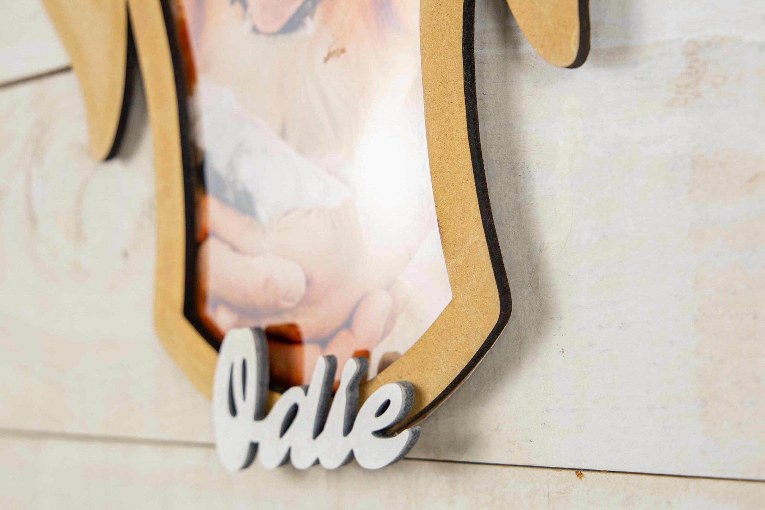 Marco Personalizado para Perros con Foto y Nombre – Cuadro de Madera DM 30x25 cm - Imagen 4