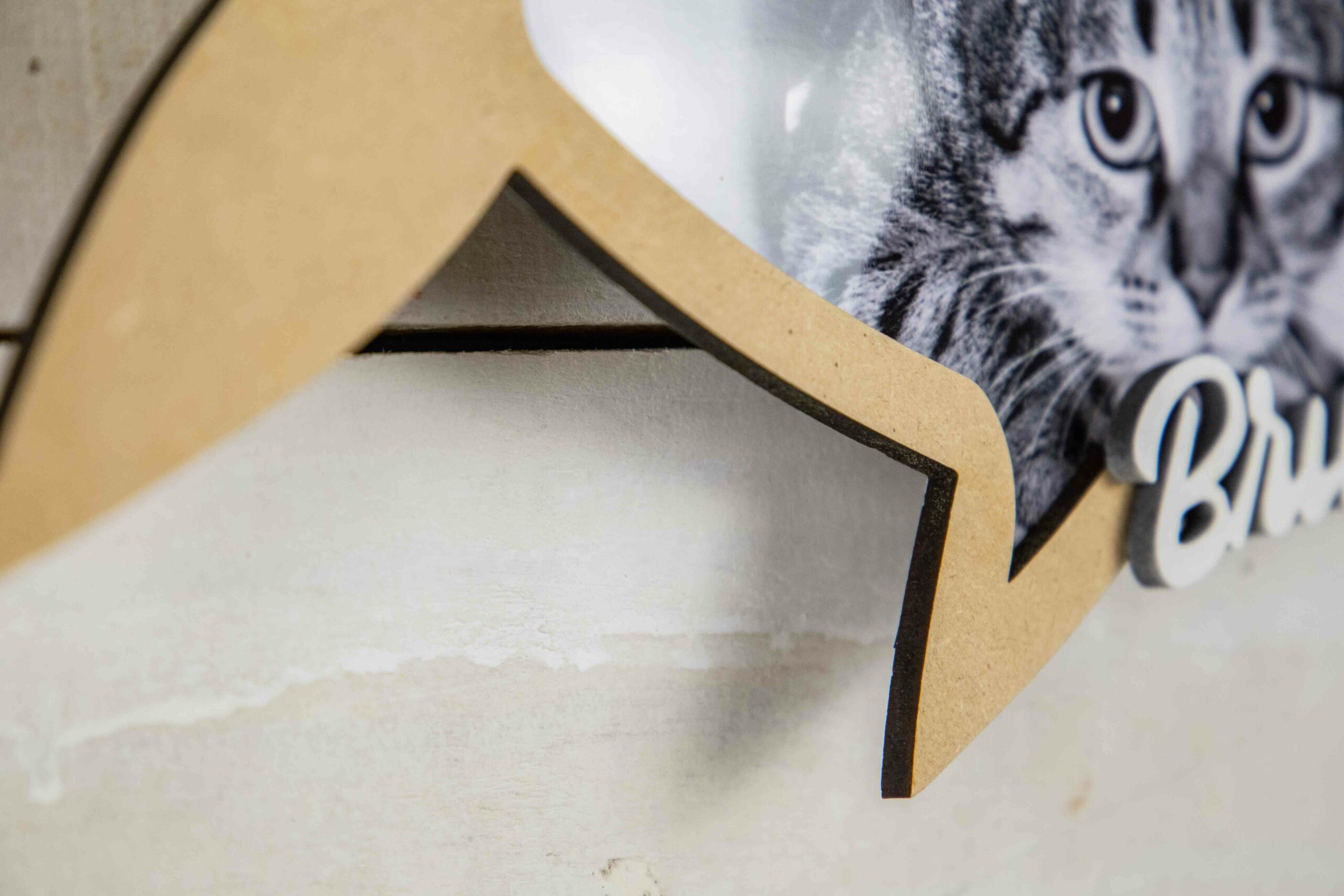 Marco Personalizado Forma de Pez para Gato – Portafotos Artesanal en Madera - Imagen 3