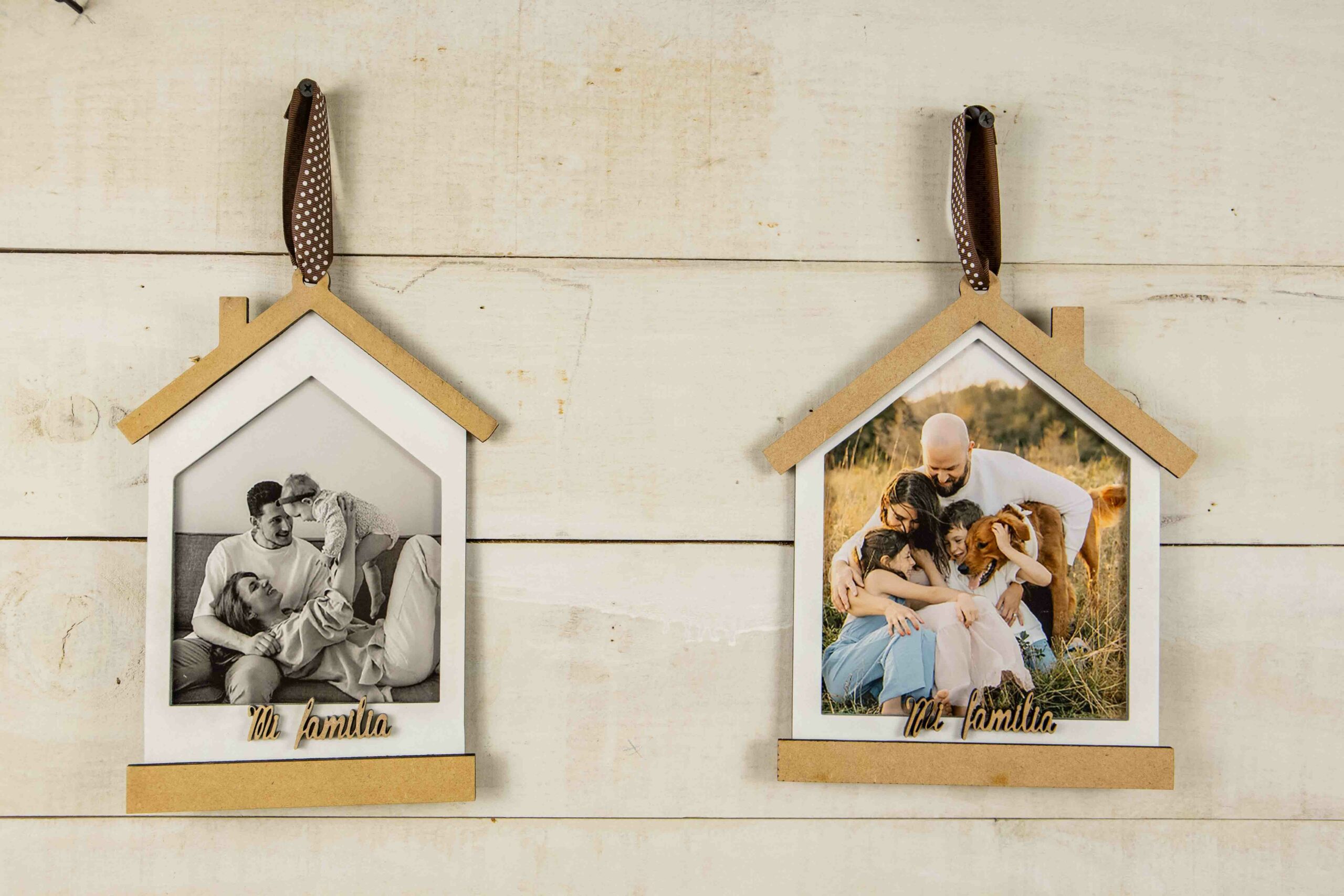 Marco Casa Personalizado “Mi Familia” con Foto 15×20 cm | Cuadro Decorativo de Madera 20×25 cm