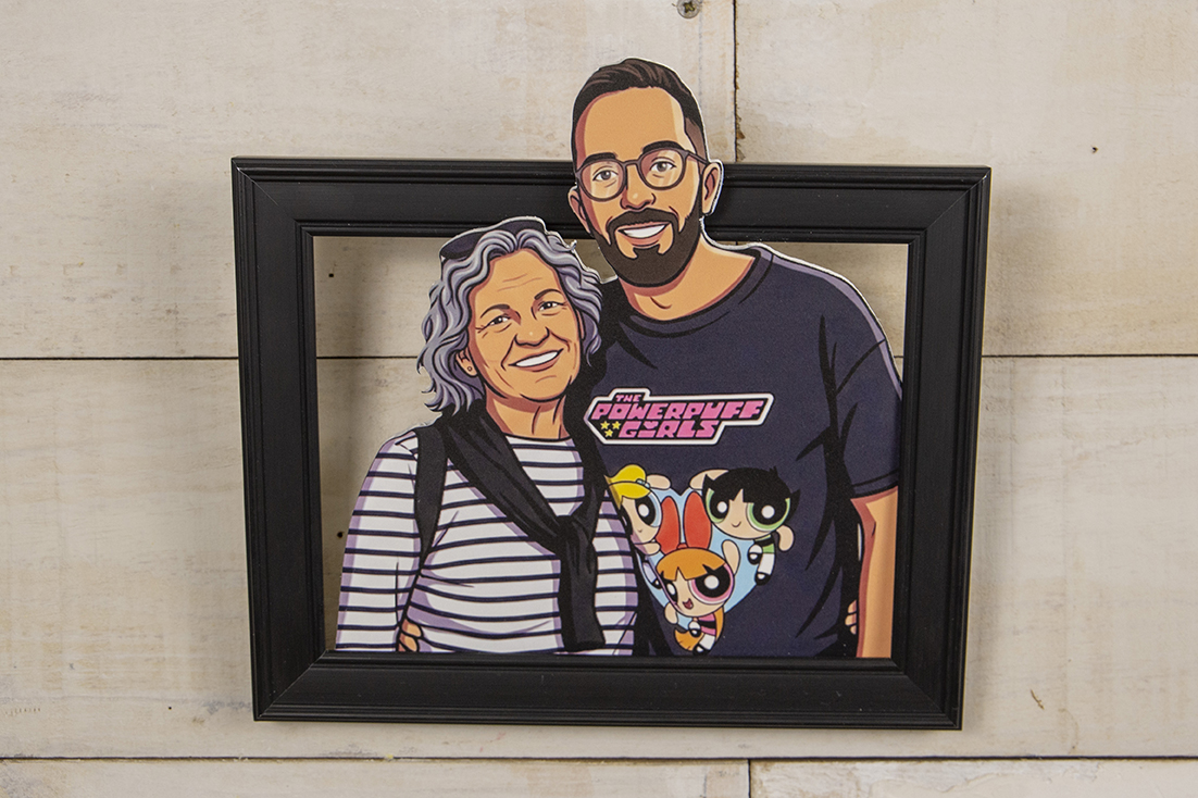 Cuadro Ilustrado Personalizado con Foto en PVC 5 mm | Retrato Estilo Dibujo con Marco